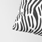 Black and white zebra stripe print art pattern Pillow Sham Gallery Image 4
