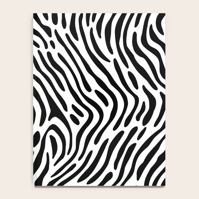 Black and white zebra stripe print art pattern Notebook Gallery Image 4