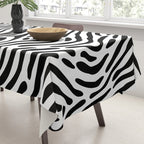 Black and white zebra stripe print art pattern Tablecloth Gallery Image 3