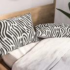 Black and white zebra stripe print art pattern Pillow Sham Gallery Image 2