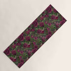 Burgundy Roses and Ravens Dark Gothic Pattern  Yoga Mat Gallery Image 1