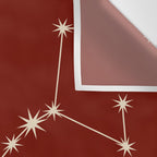 Scorpio Zodiac Star Constellation Line Art Ruby Red Wall Tapestry Gallery Image 3