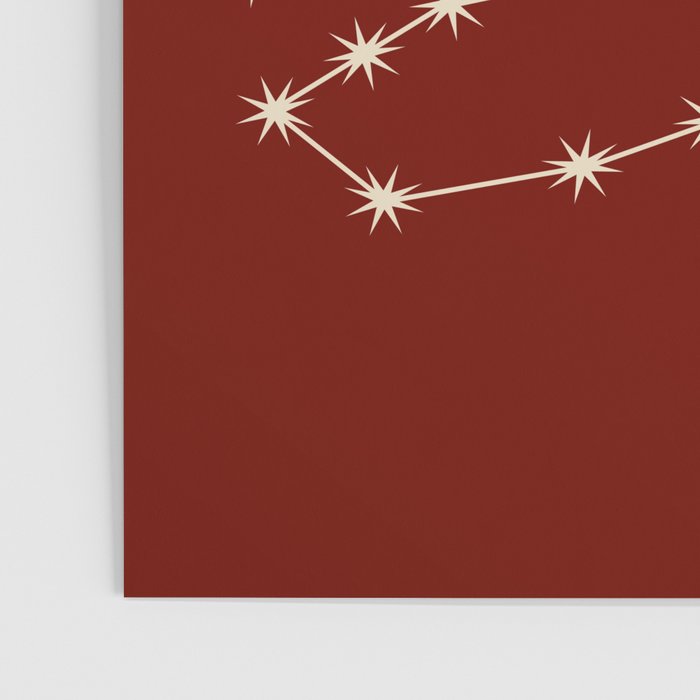 Scorpio Zodiac Star Constellation Line Art Ruby Red Poster Gallery Image 3