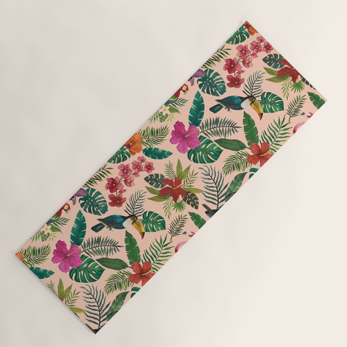 Tropical Bird Pattern Yoga Mat Gallery Image 1
