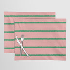 Miami Simple Stripe Pink and Green Pattern Placemat Gallery Image 1