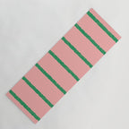 Miami Simple Stripe Pink and Green Pattern Yoga Mat Gallery Image 1