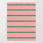 Miami Simple Stripe Pink and Green Pattern Poster Gallery Image 4