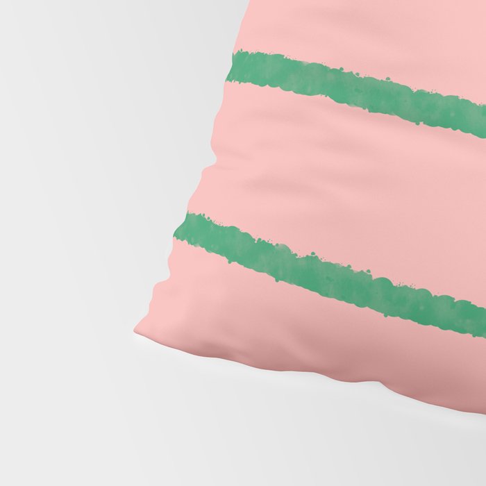 Miami Simple Stripe Pink and Green Pattern Pillow Sham Gallery Image 4