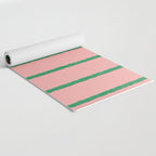 Miami Simple Stripe Pink and Green Pattern Yoga Mat Gallery Image 2