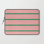 Miami Simple Stripe Pink and Green Pattern Laptop Sleeve Gallery Image 1