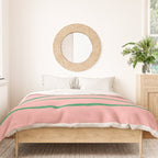 Miami Simple Stripe Pink and Green Pattern Duvet Cover Gallery Image 3