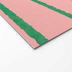 Miami Simple Stripe Pink and Green Pattern Welcome Mat Gallery Image 2