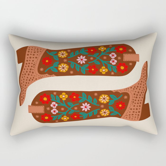 Cowgirl Boots - Bright Multicolor Rectangular Pillow Gallery Image 1