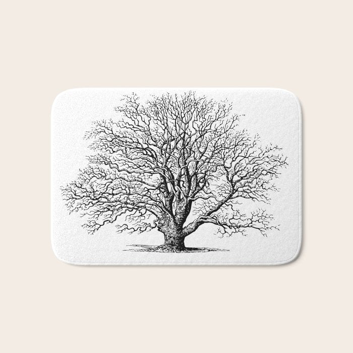 oak tree botanical no2 Bath Mat Gallery Image 1