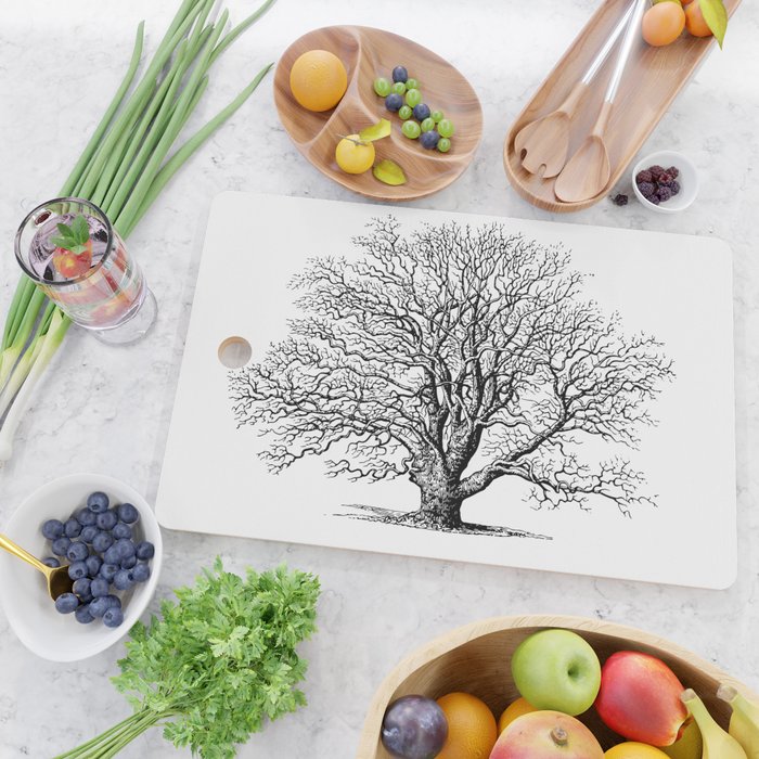 oak tree botanical no2 Cutting Board Gallery Image 2