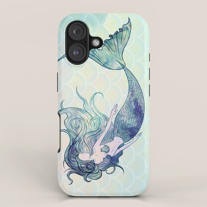 Watercolor Mermaid iPhone Case Gallery Image 1