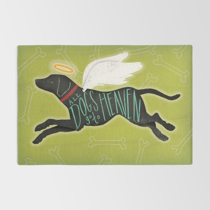 All Dogs Go To Heaven Black Dog Labrador  Rug Gallery Image 2