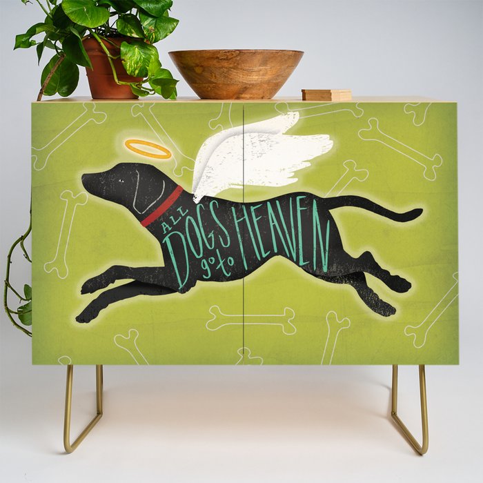 All Dogs Go To Heaven Black Dog Labrador  Credenza Gallery Image 1