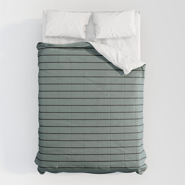 Minimal Arch XLV Neutral Teal Modern Geometric Lines Comforter Gallery Image 6