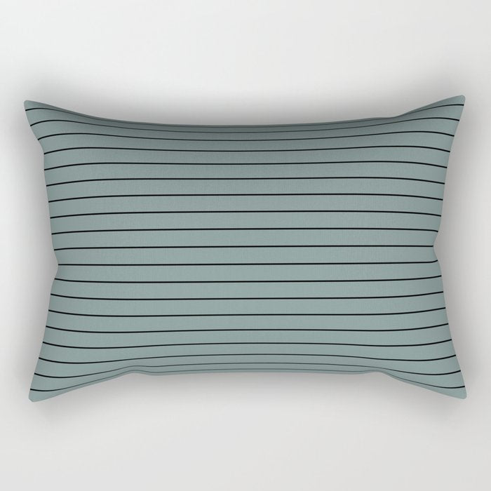 Minimal Arch XLV Neutral Teal Modern Geometric Lines Rectangular Pillow Gallery Image 2