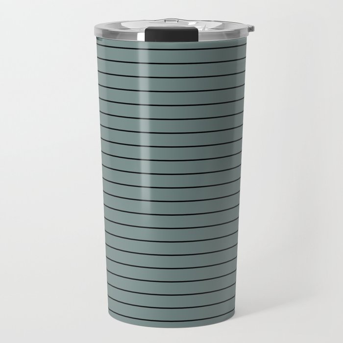 Minimal Arch XLV Neutral Teal Modern Geometric Lines Travel Mug Gallery Image 1