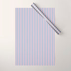 Ultra Fine Stripes Light Blue and Baby Pink Vertical Pattern Wrapping Paper Gallery Image 1