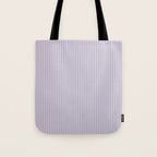 Ultra Fine Stripes Light Blue and Baby Pink Vertical Pattern Tote Bag Gallery Image 1