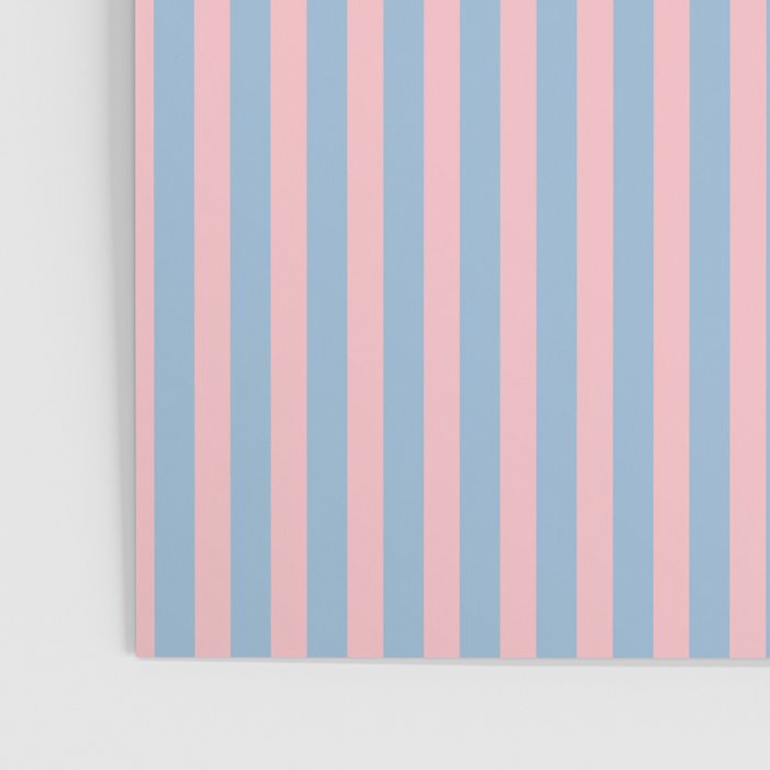 Ultra Fine Stripes Light Blue and Baby Pink Vertical Pattern Poster Gallery Image 3