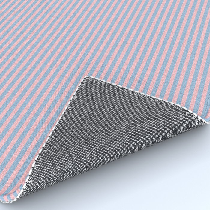 Ultra Fine Stripes Light Blue and Baby Pink Vertical Pattern Rug Gallery Image 4