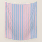 Ultra Fine Stripes Light Blue and Baby Pink Vertical Pattern Wall Tapestry Gallery Image 4
