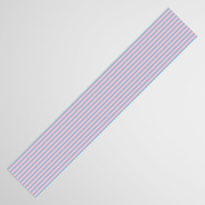 Ultra Fine Stripes Light Blue and Baby Pink Vertical Pattern Table Runner Gallery Image 3
