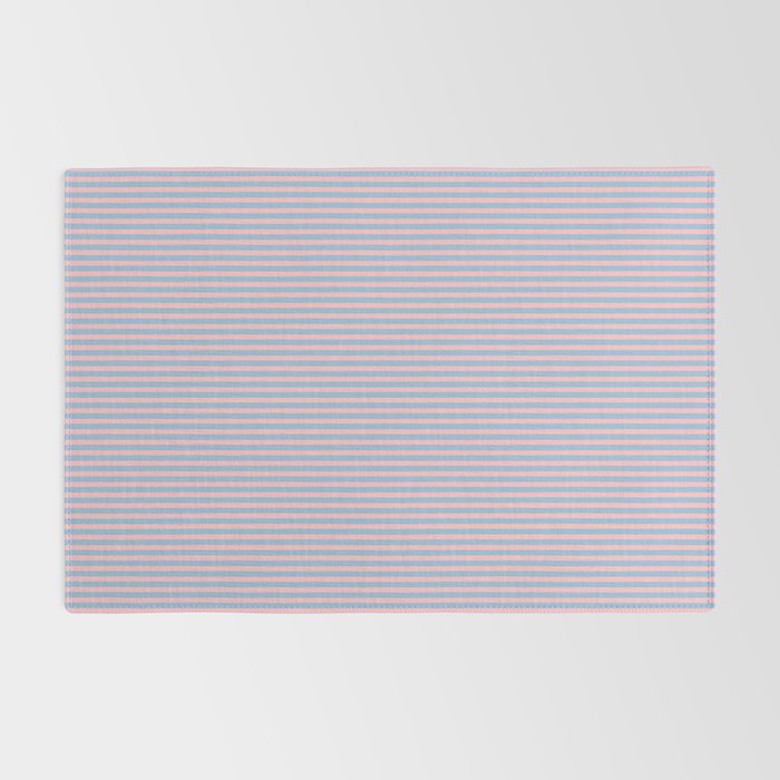 Ultra Fine Stripes Light Blue and Baby Pink Vertical Pattern Rug Gallery Image 2
