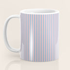 Ultra Fine Stripes Light Blue and Baby Pink Vertical Pattern Coffee Mug Gallery Image 3