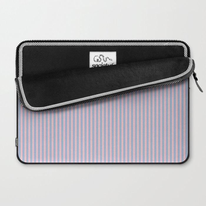 Ultra Fine Stripes Light Blue and Baby Pink Vertical Pattern Laptop Sleeve Gallery Image 2