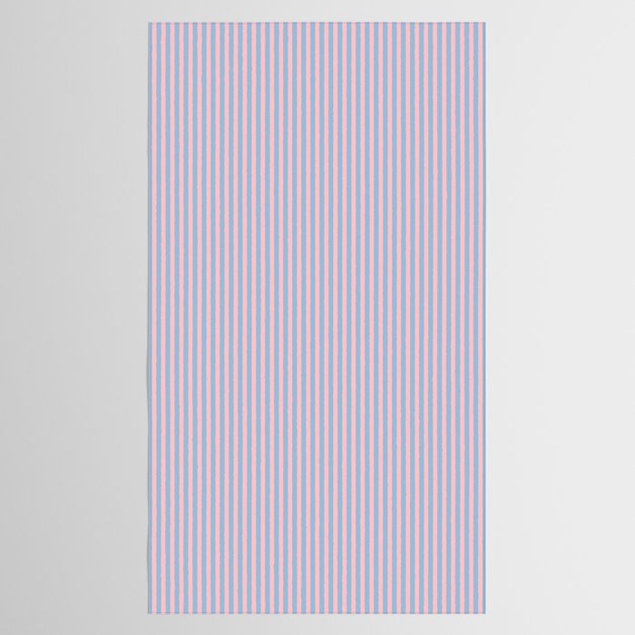 Ultra Fine Stripes Light Blue and Baby Pink Vertical Pattern Tablecloth Gallery Image 2