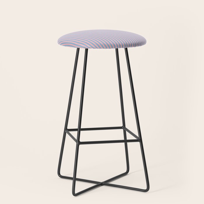 Ultra Fine Stripes Light Blue and Baby Pink Vertical Pattern Stool Gallery Image 1
