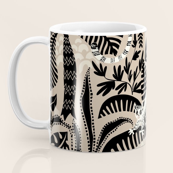 Jungle adventure bohemian black Coffee Mug Gallery Image 3