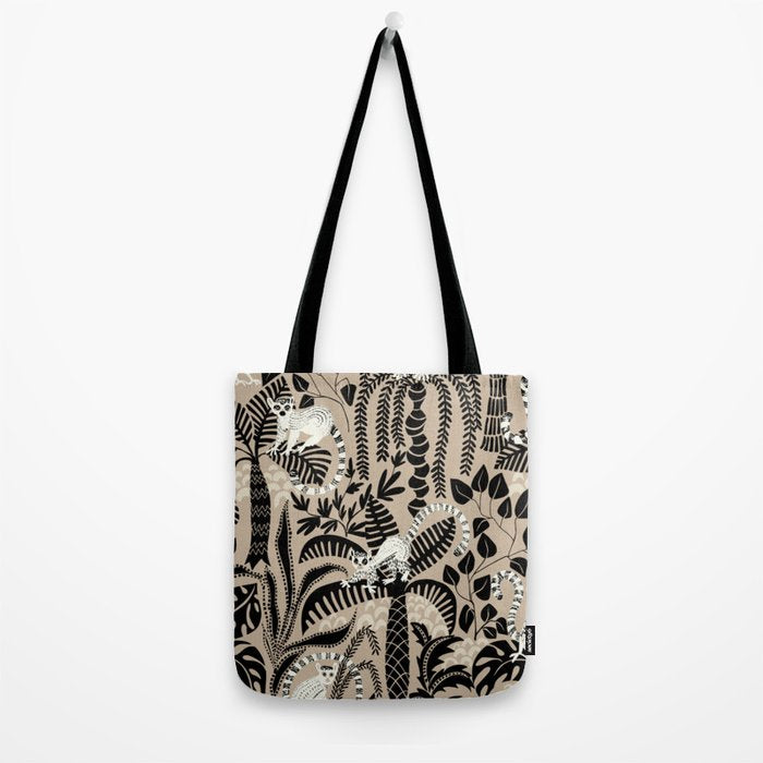Jungle adventure bohemian black Tote Bag Gallery Image 2
