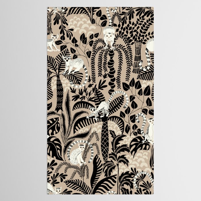 Jungle adventure bohemian black Tablecloth Gallery Image 2
