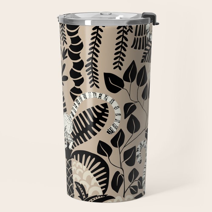 Jungle adventure bohemian black Travel Mug Gallery Image 2