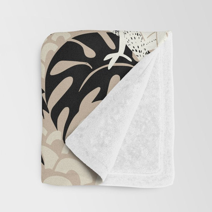 Jungle adventure bohemian black Throw Blanket Gallery Image 3