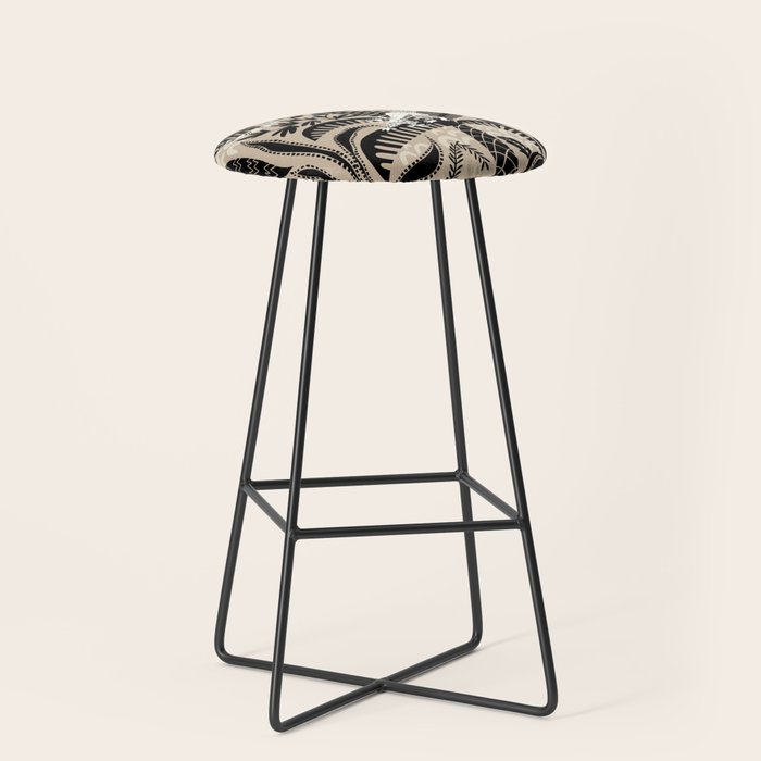 Jungle adventure bohemian black Stool Gallery Image 1
