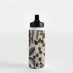 Jungle adventure bohemian black Water Bottle Gallery Image 2