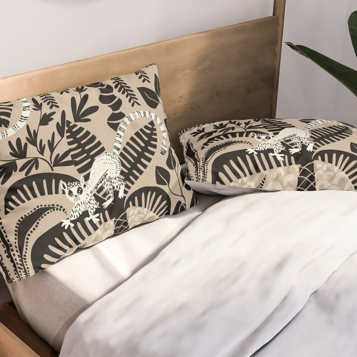 Jungle adventure bohemian black Pillow Sham Gallery Image 2