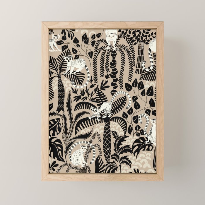 Jungle adventure bohemian black Mini Art Print Gallery Image 1