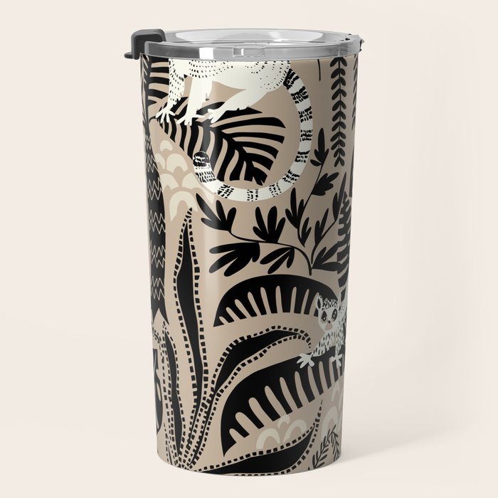 Jungle adventure bohemian black Travel Mug Gallery Image 3