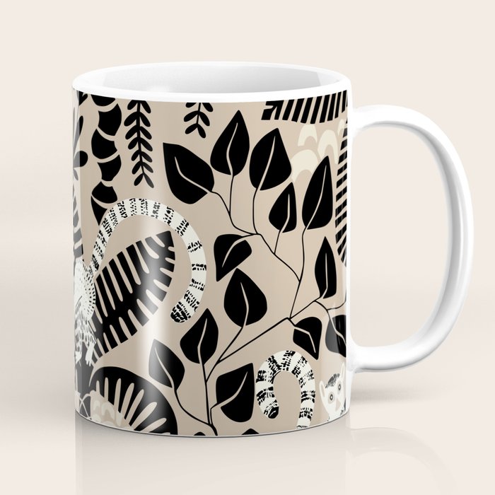 Jungle adventure bohemian black Coffee Mug Gallery Image 1
