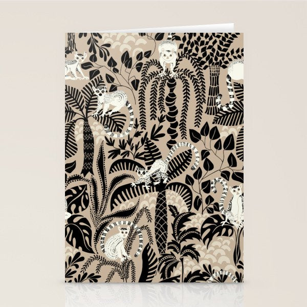 Jungle adventure bohemian black Stationery Card Gallery Image 2