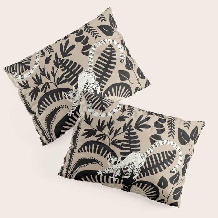 Jungle adventure bohemian black Pillow Sham Gallery Image 3