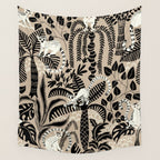 Jungle adventure bohemian black Wall Tapestry Gallery Image 4